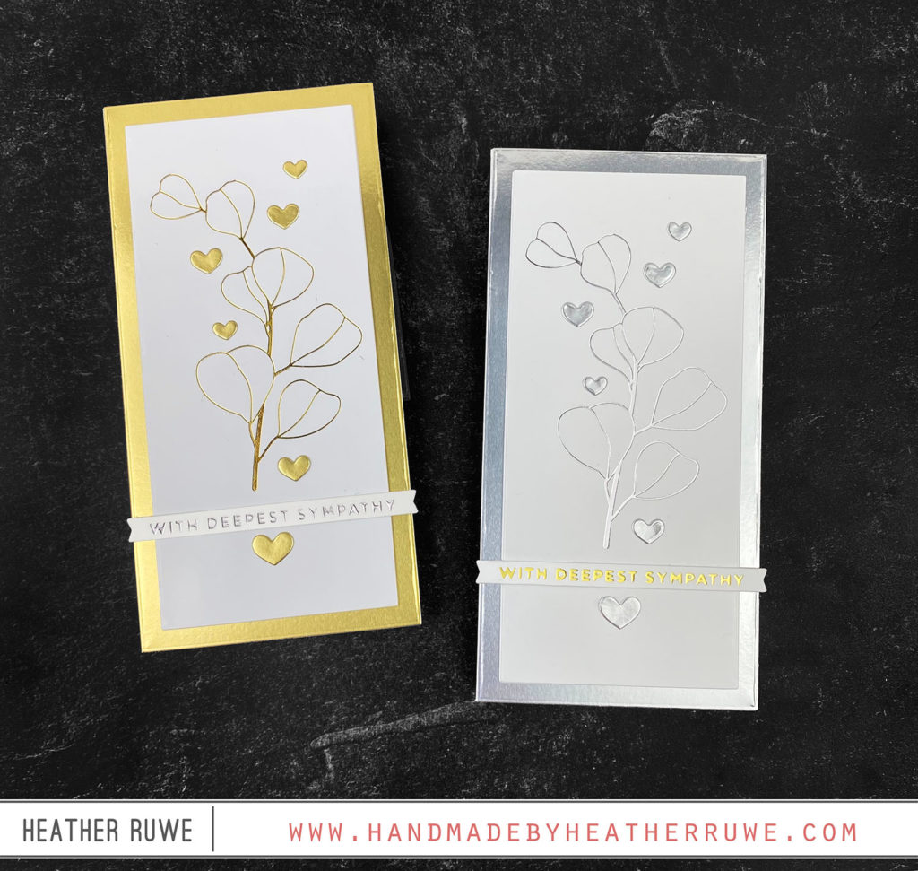 Hot Foiling on White Glossy Cardstock - Handmade by Heather Ruwe