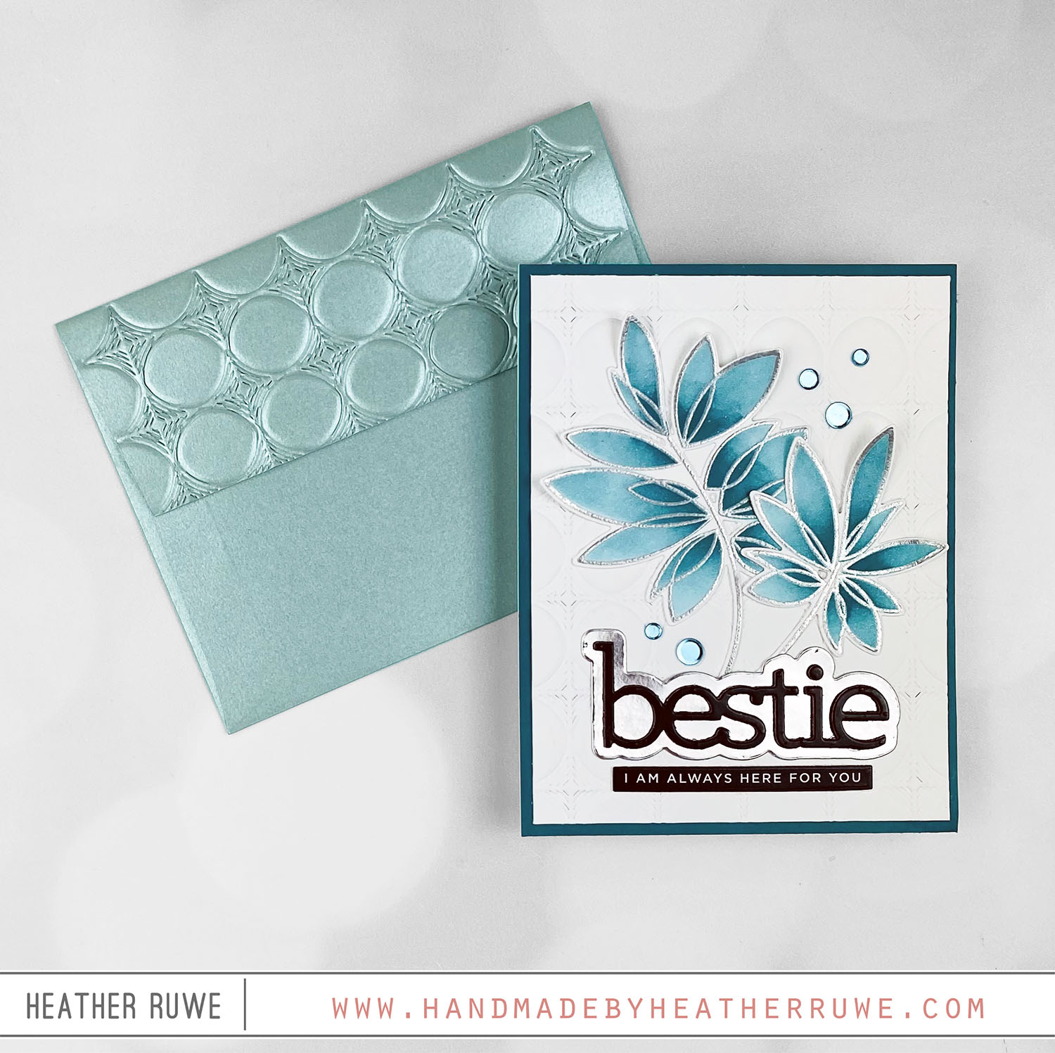 Hot Foiling on White Glossy Cardstock - Handmade by Heather Ruwe